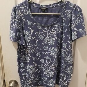 Lucky Brand Navy Floral Short Sleeve Tee